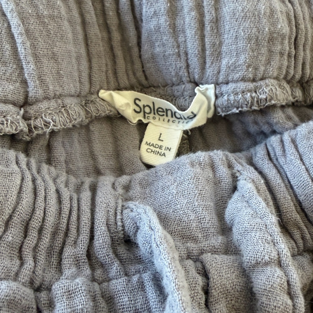 Splendid Gauze Palazzo Pant, Gray, Size Large - Picture 5 of 6